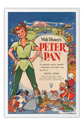 Poster Peter Pan - Disney - Vintage - Clássico - Filmes - Moldura branca