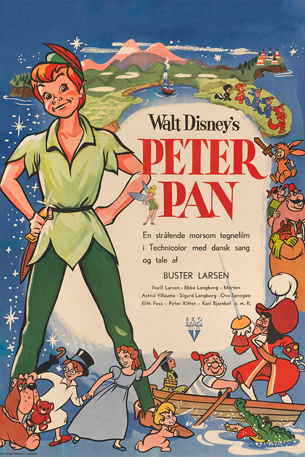 Poster Peter Pan - Disney - Vintage - Clássico - Filmes - Pôster sem moldura
