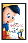 Poster Pinoquio Pinocchio - Disney - Vintage - Clássico - Filmes - Moldura preta
