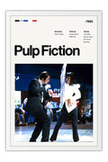 Poster Pulp Fiction: Tempo de Violência Tarantino - Fotografia Vintage - Filmes - Moldura branca