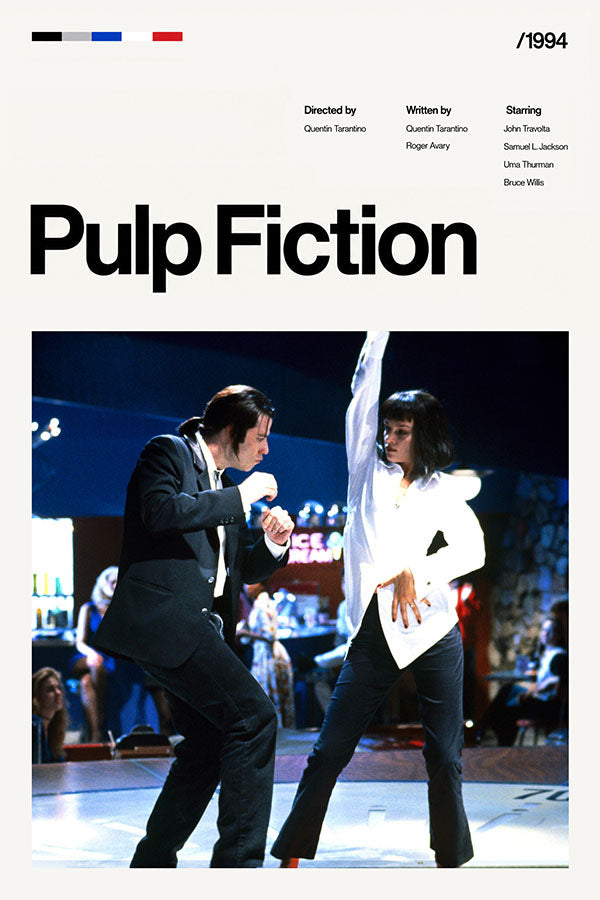 Poster Pulp Fiction: Tempo de Violência Tarantino - Fotografia Vintage - Filmes - Pôster sem moldura