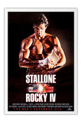 Poster Rocky IV Rocky Balboa Ivan Drago Stallone - Retrô - Clássico - Filmes - Moldura branca