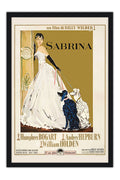 Poster Sabrina Audrey Hepburn Humphrey Bogart - Vintage - Clássico - Filmes - Moldura preta