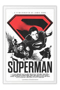 Poster Superman o Filme Christopher Reeve - Vintage - Clássico - Filmes - Moldura branca