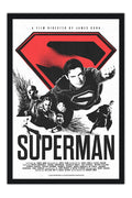 Poster Superman o Filme Christopher Reeve - Vintage - Clássico - Filmes - Moldura preta