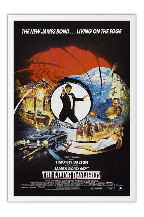 Poster 007 Marcado para a Morte the Living Daylights James Bond - Filmes - Moldura branca
