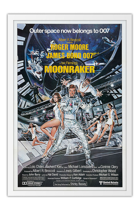 Poster 007 Moonraker James Bond - Clássico - Filmes - Moldura branca