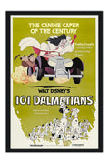 Poster 101 Dalmatas - Disney - Vintage - Clássico - Filmes - Moldura preta