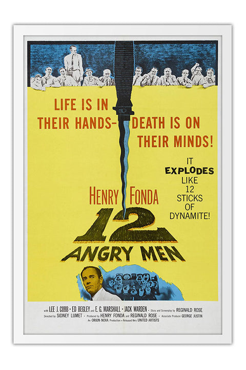 Poster 12 Homens e uma Sentença - 12 Angry Men - Clássico - Vintage - Filmes - Moldura branca