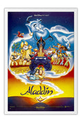 Poster Aladdin - Disney - Clássico - Animação - Filmes - Moldura branca