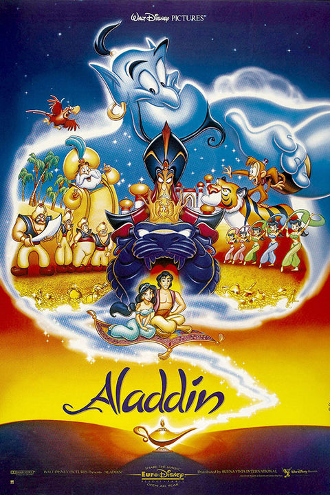 Poster Aladdin - Disney - Clássico - Animação - Filmes - Pôster sem moldura