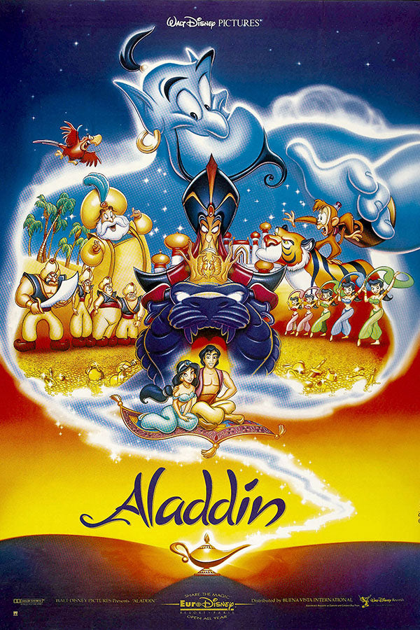 Poster Aladdin - Disney - Clássico - Animação - Filmes - Pôster sem moldura