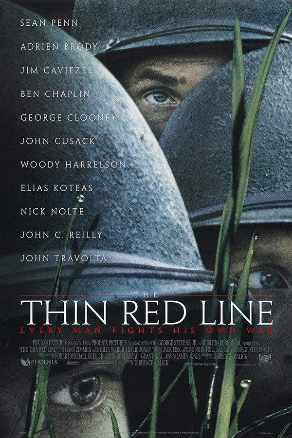 Poster Alem da Linha Vermelha the Thin Red Line - Guerra - Filmes - Pôster sem moldura