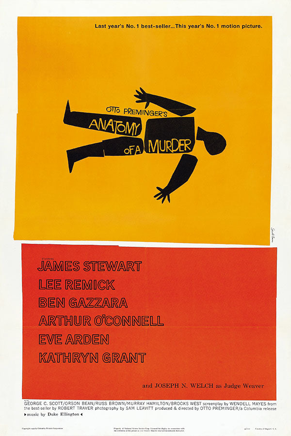 Poster Anatomia de um Crime Anatomy of a Murder - Cinema - Clássico - Filmes - Pôster sem moldura