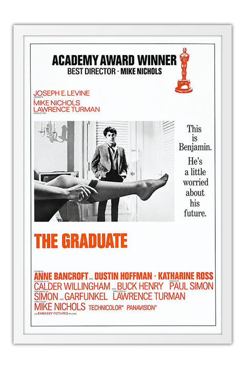Poster A Primeira Noite de um Homem the Graduate - Clássico - Cult - Filmes - Moldura branca
