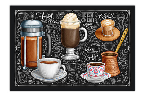 Poster Tipos de Café - Culinária - Cozinhar - Chef - Cozinha - Frases - Comida