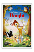 Poster Bambi - Disney - Vintage - Clássico - Filmes - Moldura branca