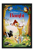 Poster Bambi - Disney - Vintage - Clássico - Filmes - Moldura preta