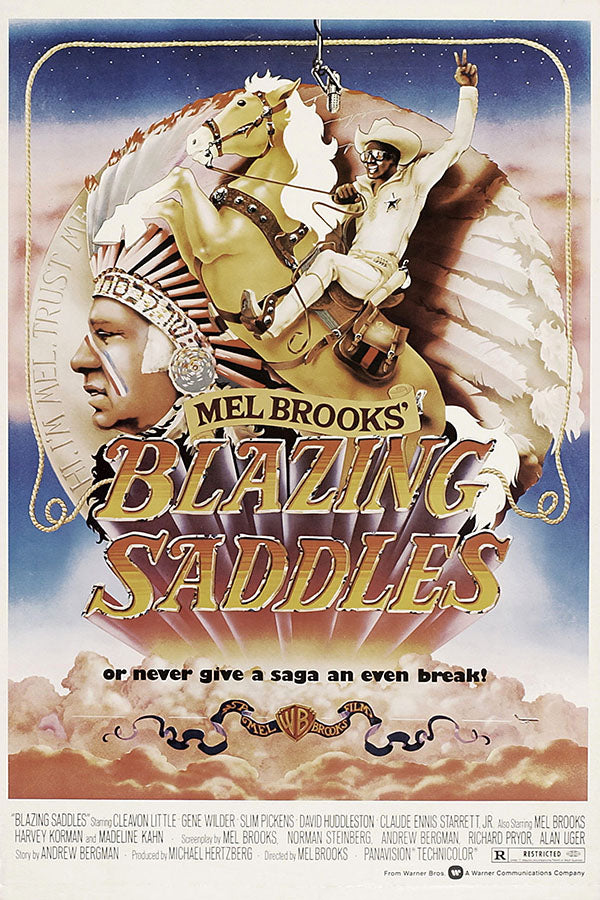 Poster Banze no Oeste Blazing Saddles - Vintage - Cult - Filmes - Pôster sem moldura