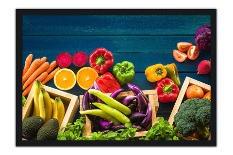 Poster Salada - Frutas e Vegetais - Culinária - Cozinhar - Chef - Cozinha - Comida