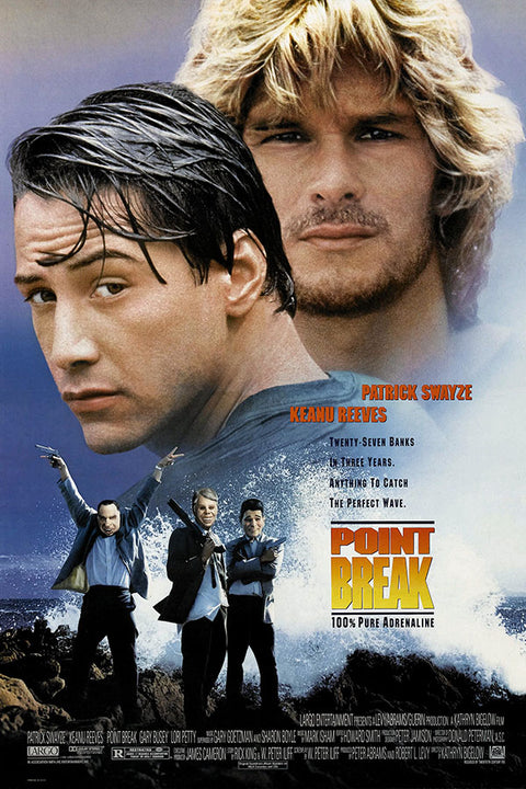 Poster Caçadores de Emocao Point Break Keanu Reeves - Clássico - Cult - Filmes - Pôster sem moldura