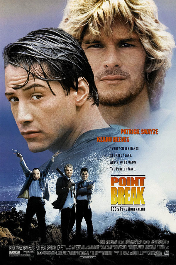 Poster Caçadores de Emocao Point Break Keanu Reeves - Clássico - Cult - Filmes - Pôster sem moldura