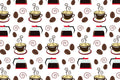 Poster Café - Culinária - Cozinhar - Chef - Cozinha - Padrões - Comida
