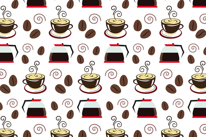 Poster Café - Culinária - Cozinhar - Chef - Cozinha - Padrões - Comida
