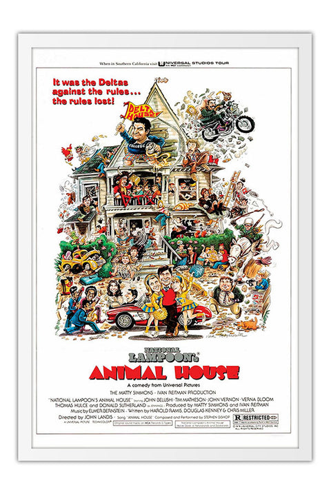 Poster Clube dos Cafajestes Animal House - Comédia - Cult - Filmes - Moldura branca