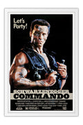 Poster Comando para Matar - Commando - Arnold Schwarzenegger - Clássico - Filmes - Moldura branca