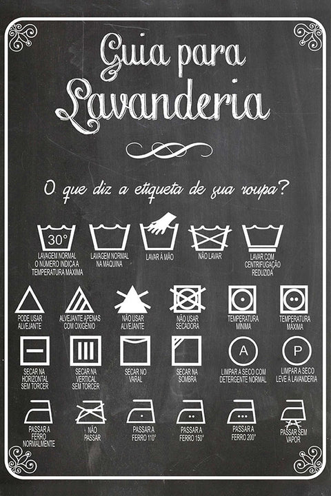 Poster Guia para Lavanderia - Informativo - Utilidades - Frases