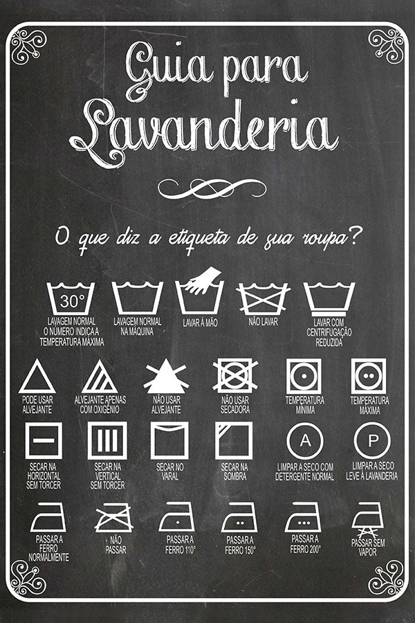 Poster Guia para Lavanderia - Informativo - Utilidades - Frases