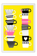 Poster Xicaras de Café - Coffee - Culinária - Chef - Cozinha - Frases - Xícaras - Comida