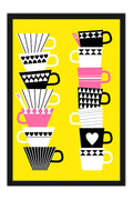 Poster Xicaras de Café - Coffee - Culinária - Chef - Cozinha - Frases - Xícaras - Comida