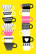 Poster Xicaras de Café - Coffee - Culinária - Chef - Cozinha - Frases - Xícaras - Comida