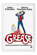 Poster Grease nos Tempos da Brilhantina John Travolta - Vintage - Filmes - Moldura branca