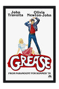 Poster Grease nos Tempos da Brilhantina John Travolta - Vintage - Filmes - Moldura preta