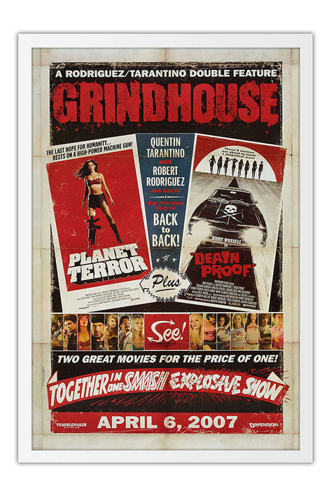 Poster Grindhouse Tarantino Robert Rodriguez - Cult - Filmes - Moldura branca
