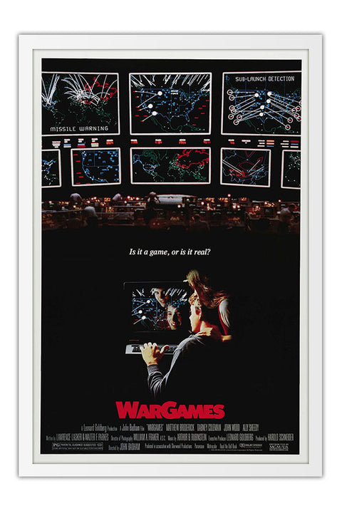 Poster Jogos de Guerra Wargames - Retrô - Cult - Filmes - Moldura branca