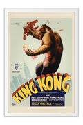 Poster King Kong 1933 - Clássico - Vintage - Filmes - Moldura branca