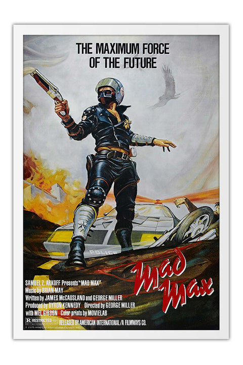 Poster Mad Max 1979 Mel Gibson - Clássico - Cult - Filmes - Moldura branca