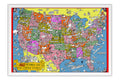 Poster Mapa dos Estados Unidos - Revista Mad - Retrô