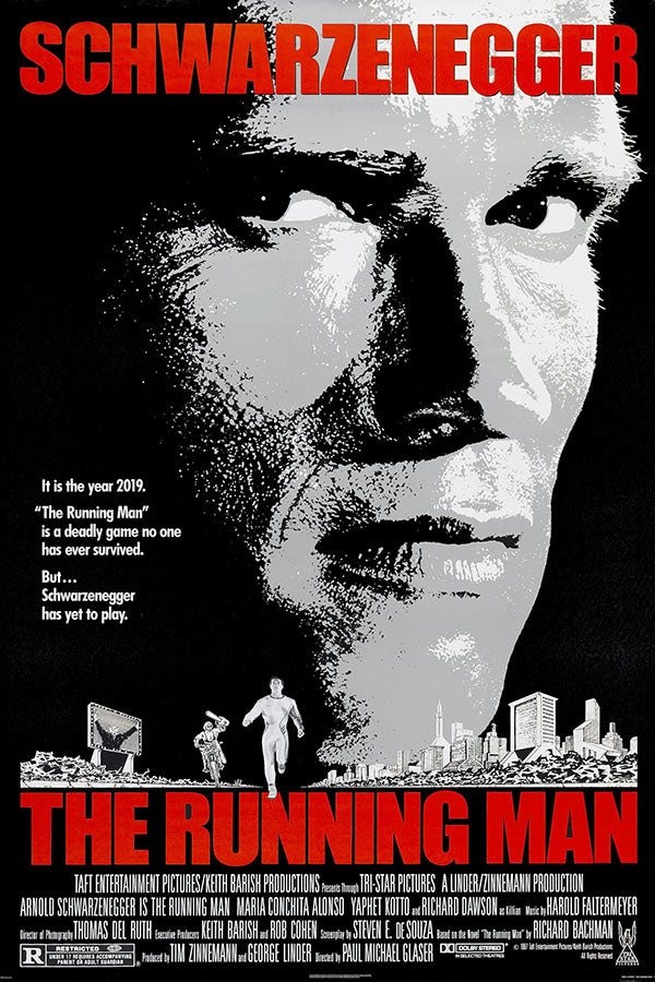 Poster O Sobrevivente - The Running Man - Arnold Schwarzenegger - Clássico - Cult - Filmes - Pôster sem moldura