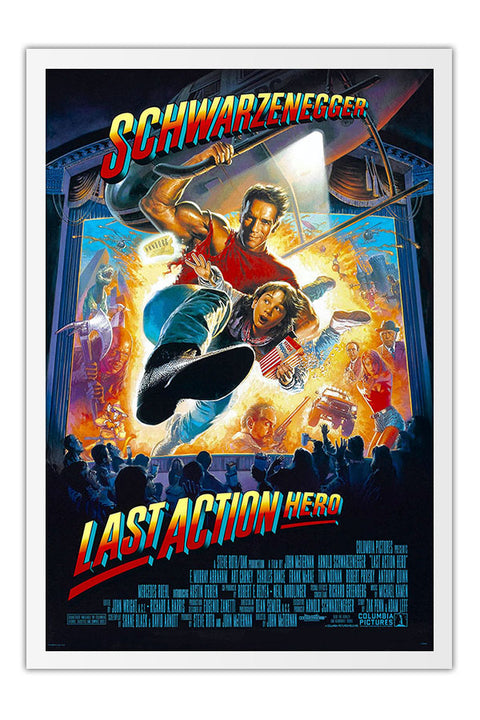 Poster O Último Grande Herói - Last Action Hero - Arnold Schwarzenegger - Cult - Filmes - Moldura branca