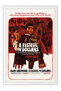 Poster Por um Punhado de Dólares - A Fistful of Dollars - Clint Eastwood - Faroeste - Vintage - Filmes - Moldura branca