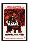 Poster Por um Punhado de Dólares - A Fistful of Dollars - Clint Eastwood - Faroeste - Vintage - Filmes - Moldura preta