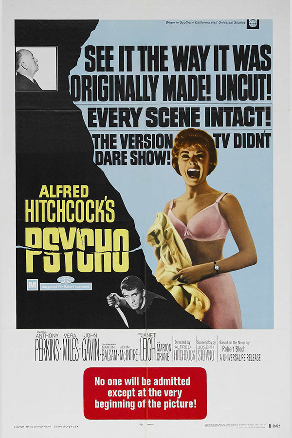 Poster Psicose Psycho Alfred Hitchcock - Clássico - Cult - Filmes - Pôster sem moldura