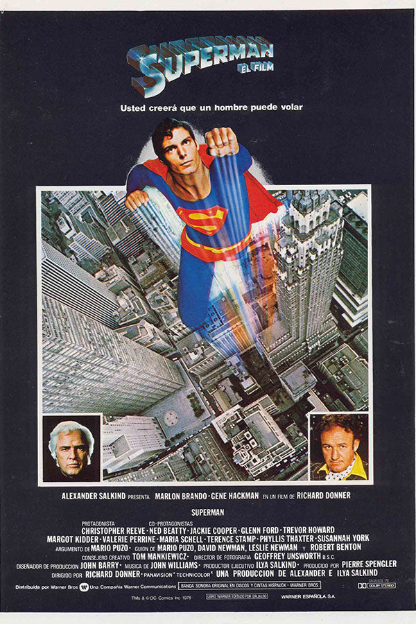 Poster Superman o Filme Christopher Reeve - Vintage - Clássico - Filmes - Pôster sem moldura