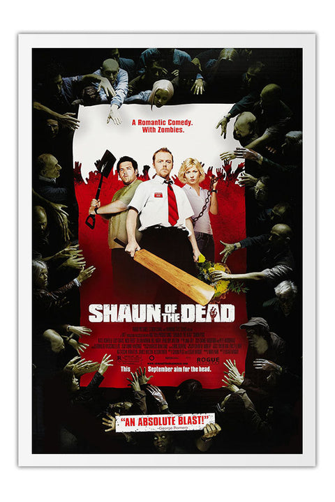 Poster Todo Mundo Quase Morto Shaun of the Dead Zumbis - Cult - Filmes - Moldura branca
