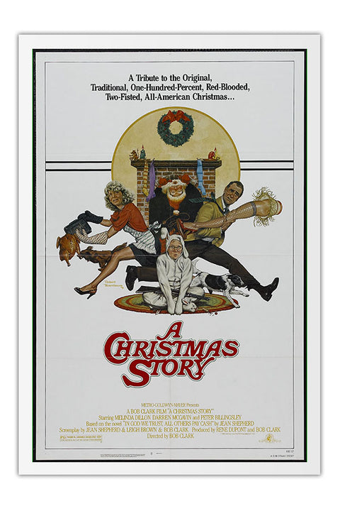 Poster Uma História de Natal a Christmas Story - Vintage - Clássico - Filmes - Moldura branca